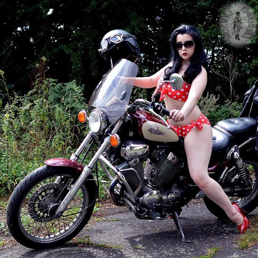 Free porn pics of Biker Bitch Strips and Spanks a Model 4 of 53 pics