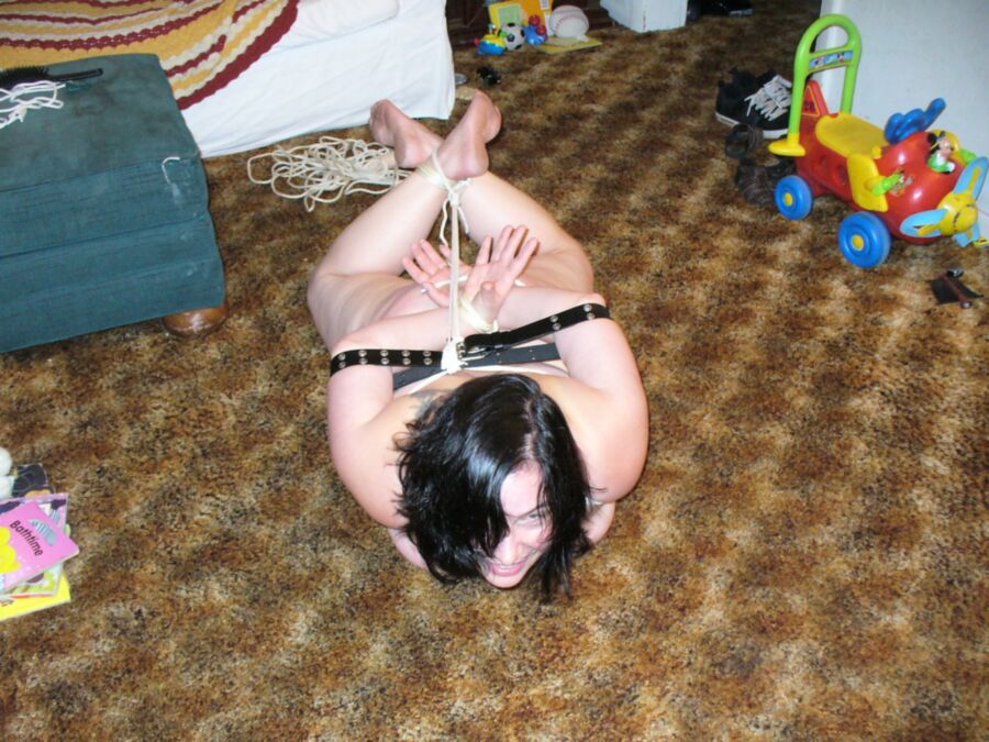Free porn pics of Bondage Slut Hogtied Naked 9 of 12 pics
