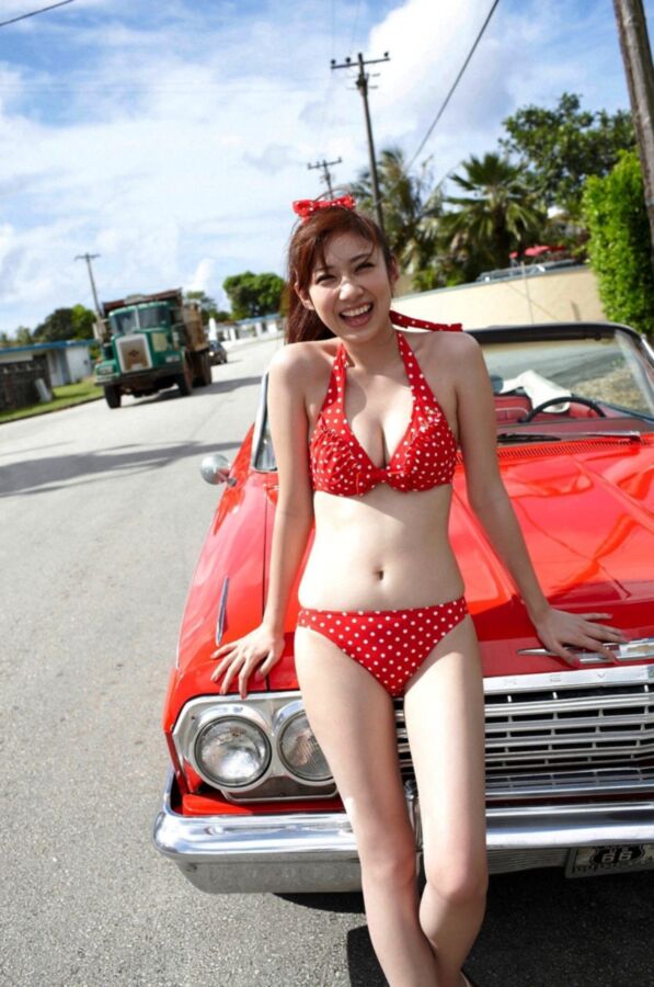 Free porn pics of Yumi Kobayashi Polka-Dot Bikini 3 of 12 pics