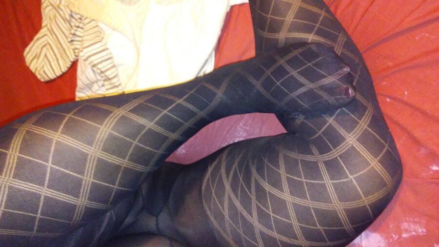 Free porn pics of My Wifes Feet In Her New Patterned Tights 8 of 19 pics