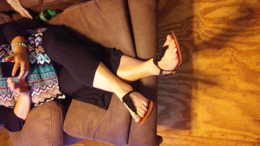 Free porn pics of My Wifes Feet In Her Black Sandals, For Your Pleasure And Commen 8 of 22 pics