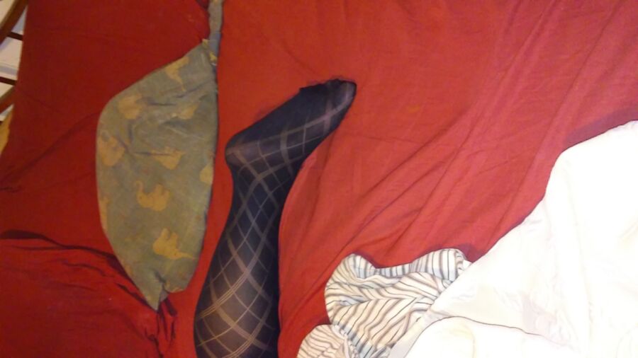 Free porn pics of My Wifes Feet In Her New Patterned Tights 16 of 19 pics