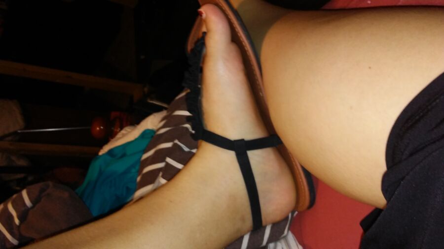 Free porn pics of My Wifes Feet In Her Black Sandals, For Your Pleasure And Commen 19 of 22 pics