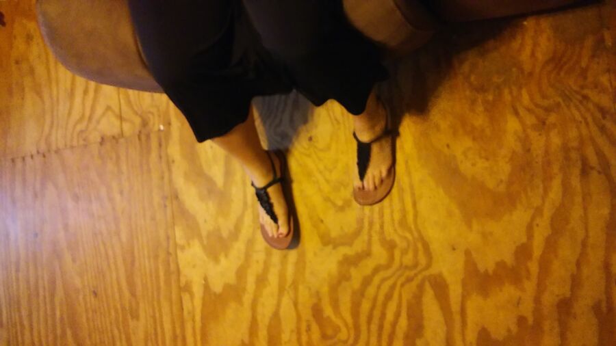 Free porn pics of My Wifes Feet In Her Black Sandals, For Your Pleasure And Commen 12 of 22 pics