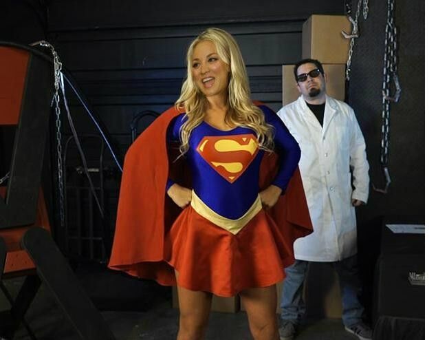 Free porn pics of celeb kaley cuoco as superheroine supergirl tits peril distress 2 of 4 pics