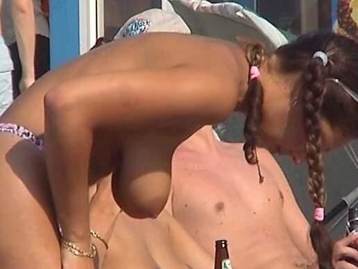 Free porn pics of Hanging Udders at the Beach 4 of 21 pics