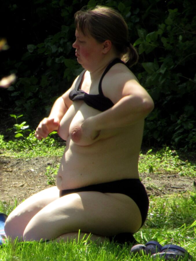 Free porn pics of My fat Ex topless in the garden 6 of 14 pics