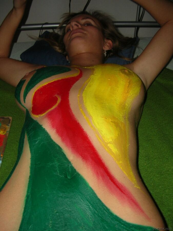 Free porn pics of Body Paint Girl Has Small Tight Pussy 4 of 85 pics