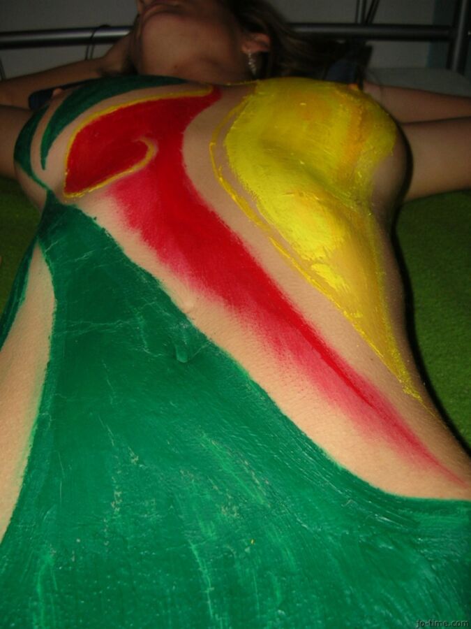 Free porn pics of Body Paint Girl Has Small Tight Pussy 6 of 85 pics