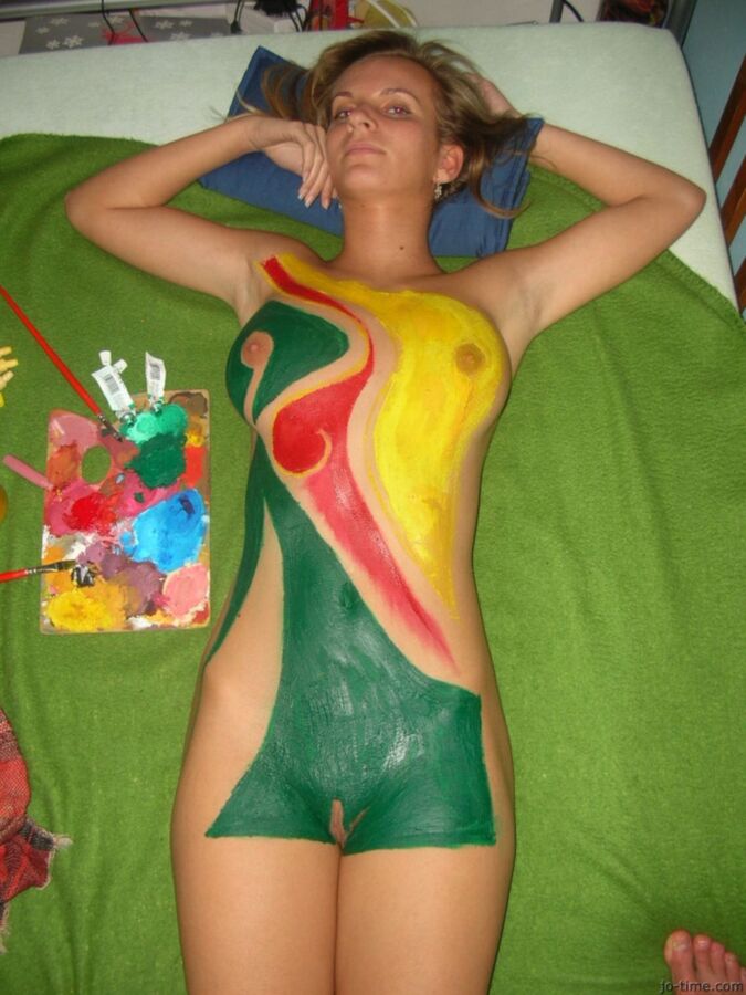 Free porn pics of Body Paint Girl Has Small Tight Pussy 1 of 85 pics