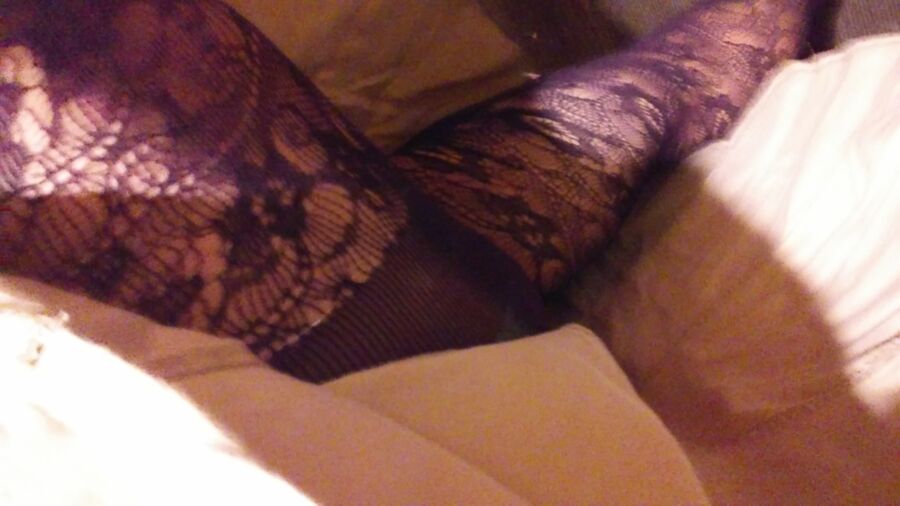 Free porn pics of My Wife In Her New Purple Pantyhose For Your Comments 6 of 22 pics