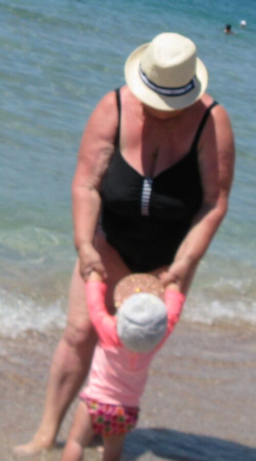 Free porn pics of Huge Tit Granny Beach candid 3 of 25 pics