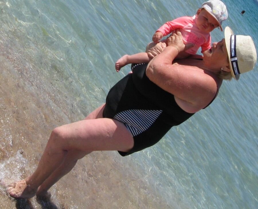 Free porn pics of Huge Tit Granny Beach candid 12 of 25 pics