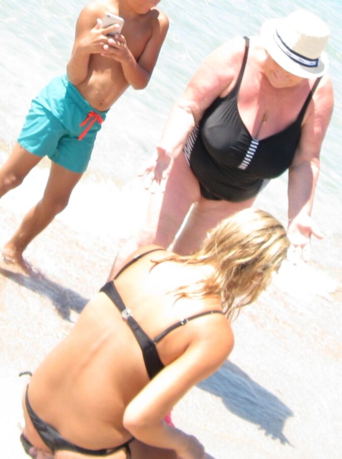 Free porn pics of Huge Tit Granny Beach candid 1 of 25 pics