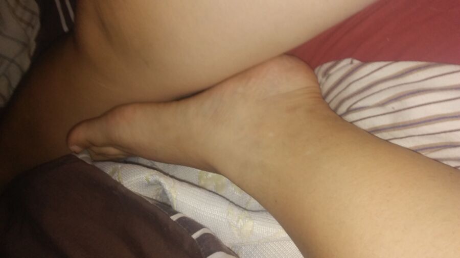 Free porn pics of My Wifes Sexy Feet In Bed For Your Comments And Use 5 of 5 pics