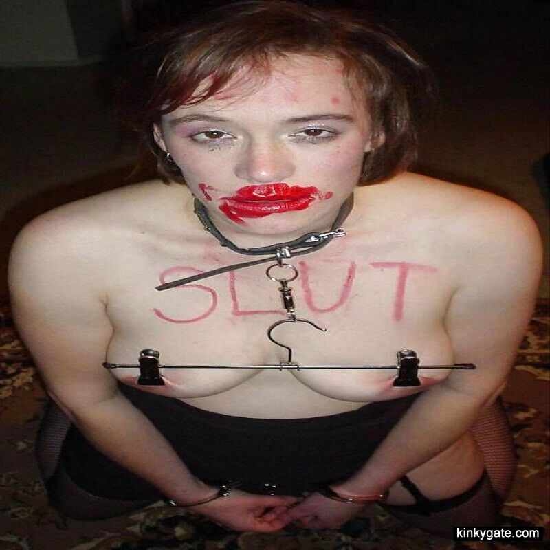 Free porn pics of Slaves branded with humiliating texts 9 of 19 pics