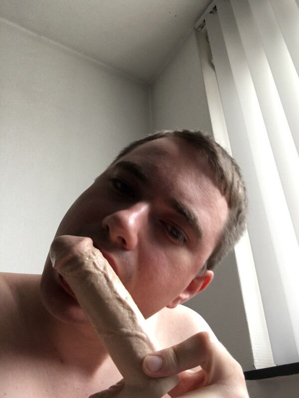 Free porn pics of Teen boy slut sucks a dildo and makes selfies 19 of 44 pics