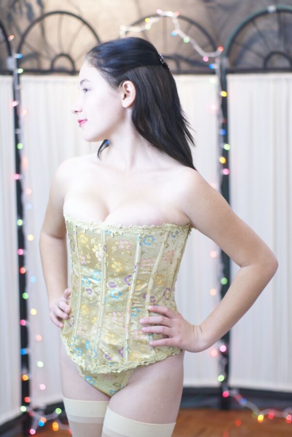 Free porn pics of Heather-Yellow Corset 23 of 28 pics