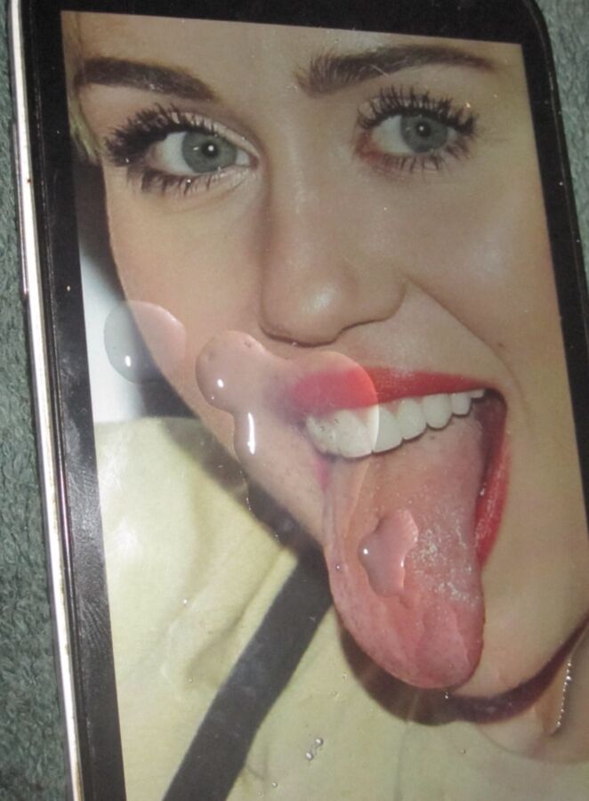 Free porn pics of Miley Cyrus Cum Tribute 12 of 15 pics