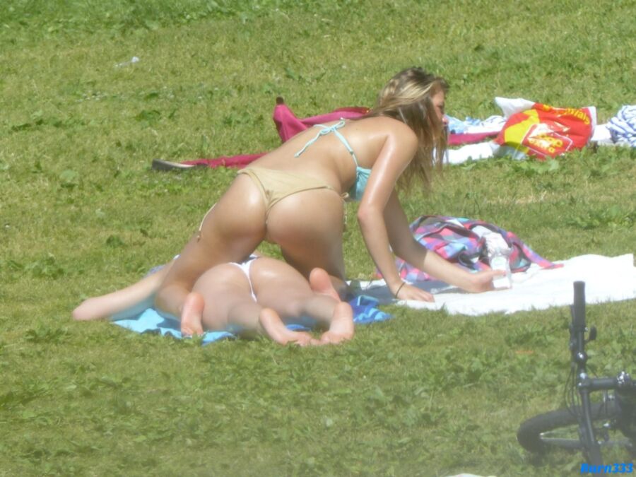 Free porn pics of Lesbian butt massage in a beachpark 3 of 69 pics