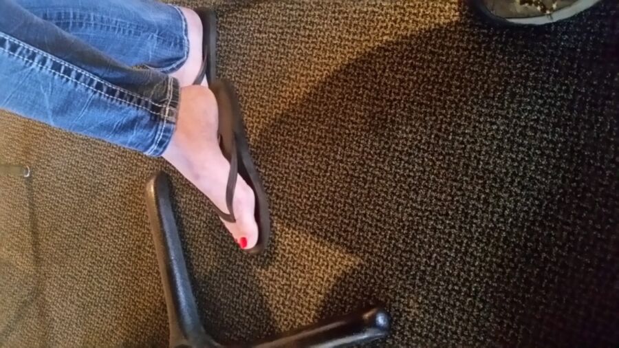 Free porn pics of Candid feet of GF 1 of 43 pics