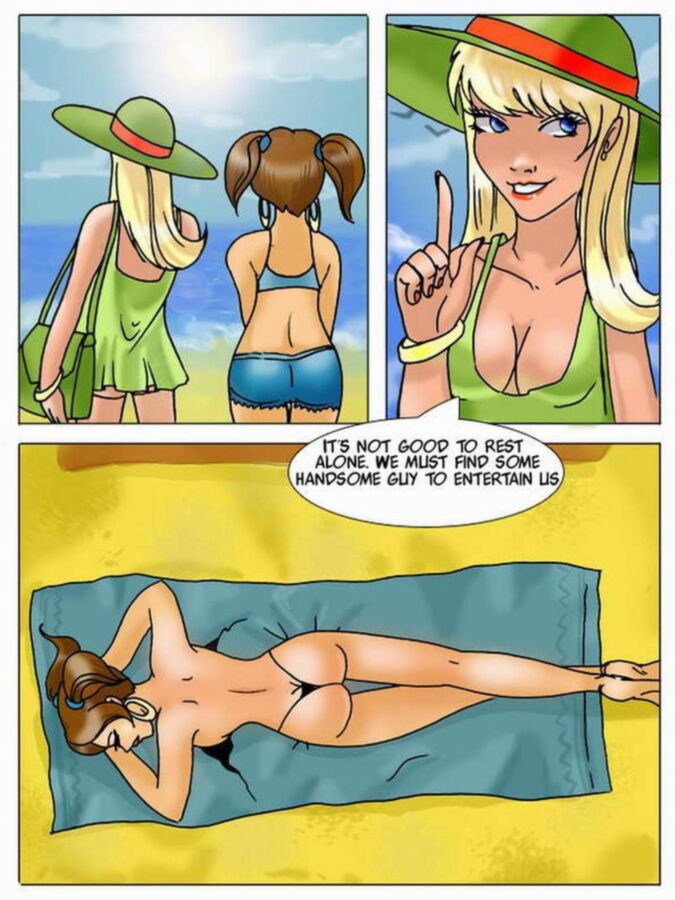 Free porn pics of Day at the Beach Cartoon 2 of 13 pics