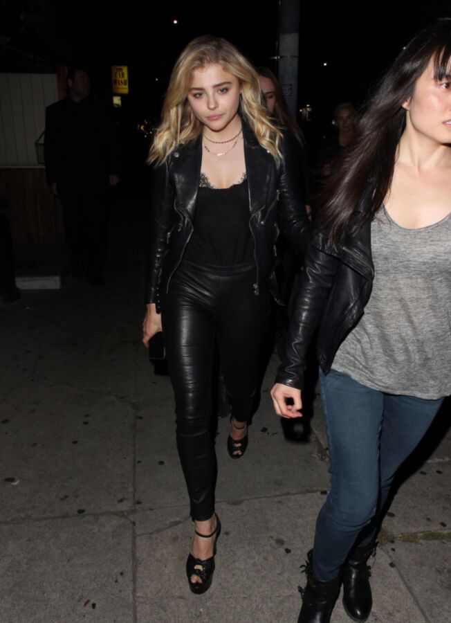 Free porn pics of Chloe Grace Moretz - Out in leather. 23 of 43 pics