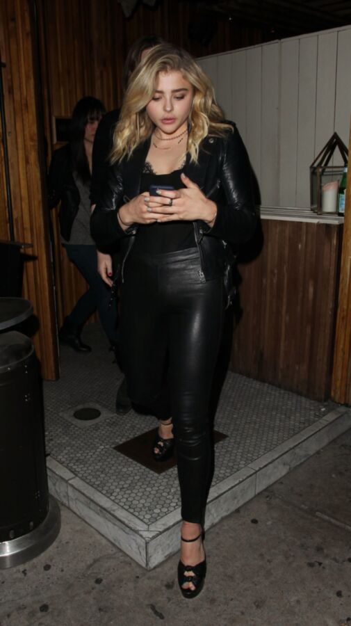 Free porn pics of Chloe Grace Moretz - Out in leather. 7 of 43 pics