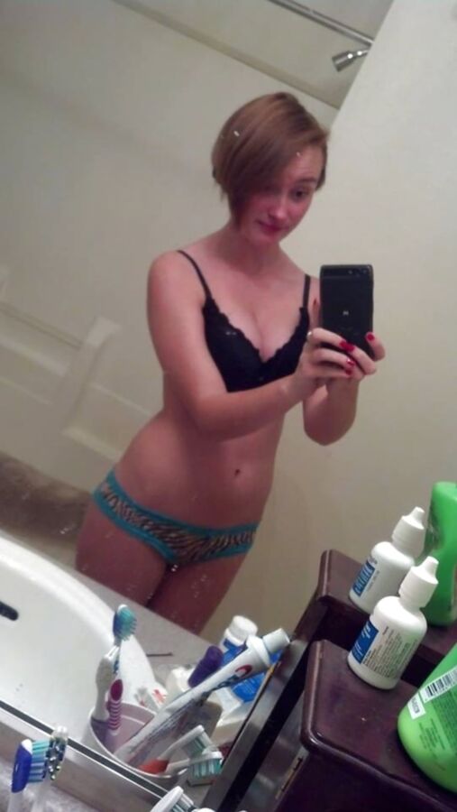 Free porn pics of Thin young redhead teen selfies 9 of 111 pics