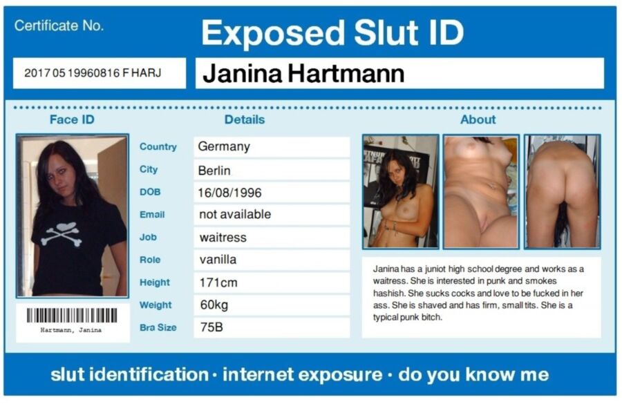 Free porn pics of Slut Janina Hartmann 1 of 18 pics