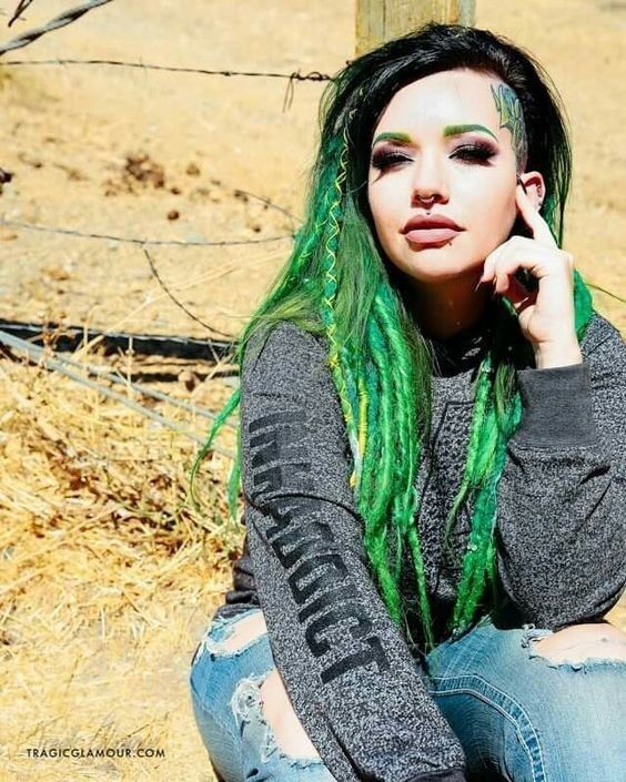 Free porn pics of Green Haired Hottie Sicgrrl 9 of 33 pics