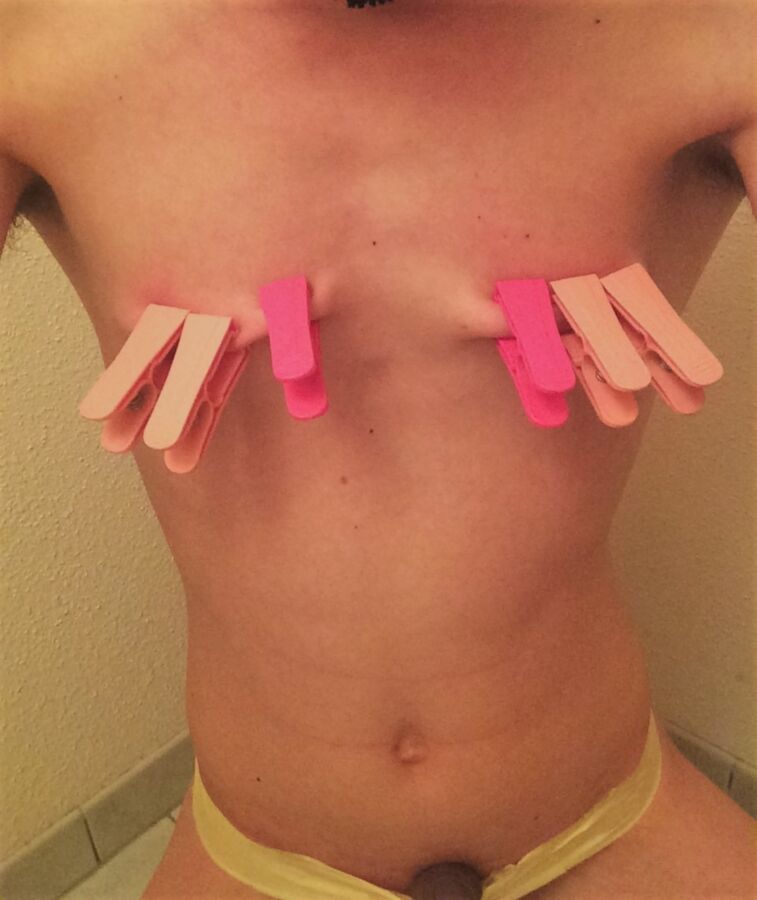 Free porn pics of Slave Training with clothespins 2 of 12 pics