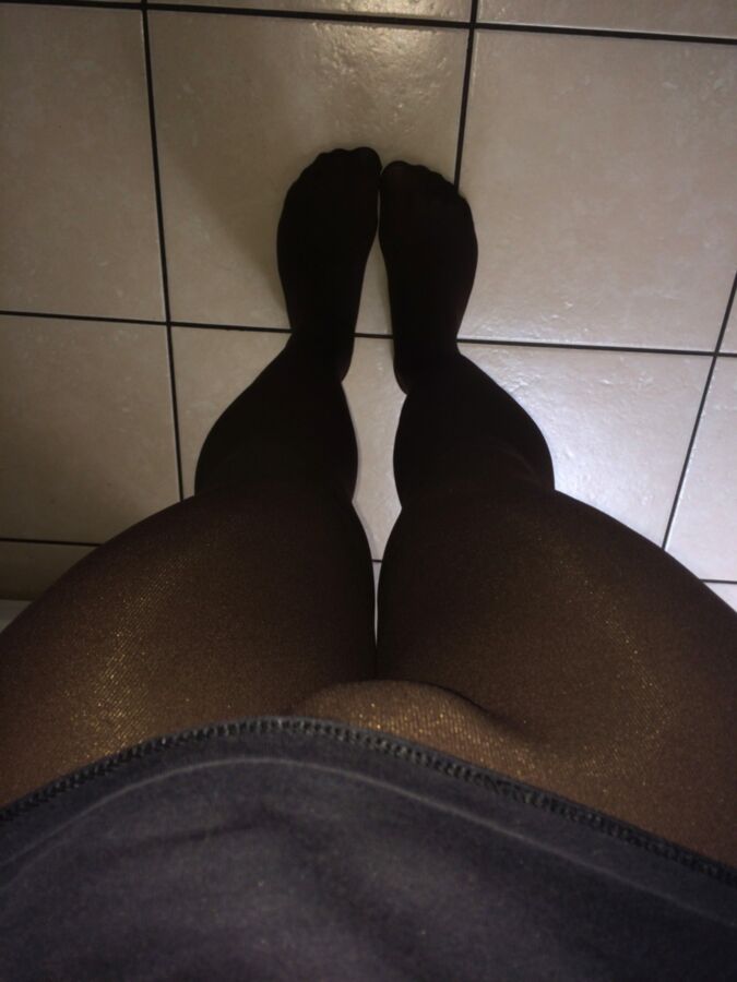 Free porn pics of Opaque coffee tights 8 of 26 pics