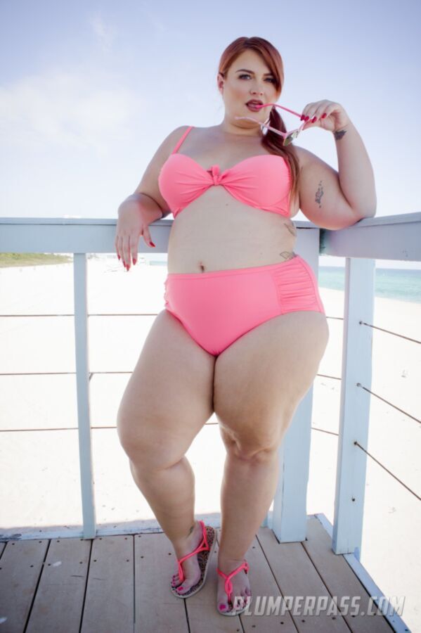 Free porn pics of Tiffany Star - pink bikini at the beach 19 of 68 pics