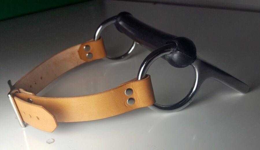 Free porn pics of a collection of Natural Veg Tan Leather Restraints I made 5 of 6 pics