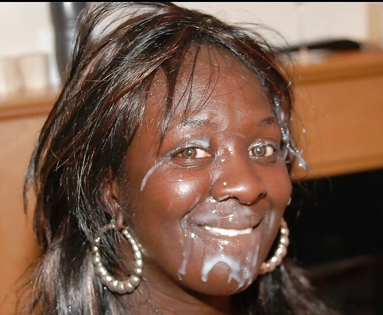 Sensual facial ebony messy