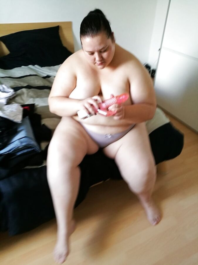 Free porn pics of Fat Pig Slut Melanie New Vibrator 5 of 13 pics