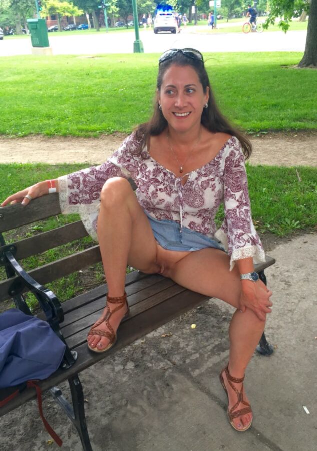 Free porn pics of Fetish - Outdoors Public places - Flashing pussy while seated 7 of 34 pics