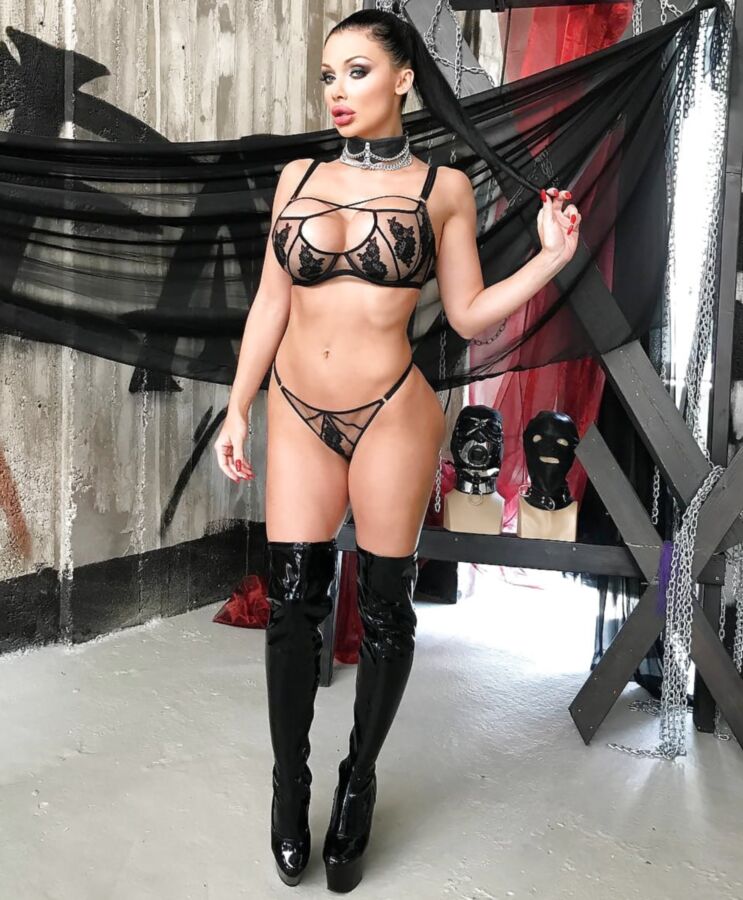Fishnet domination lingerie solo