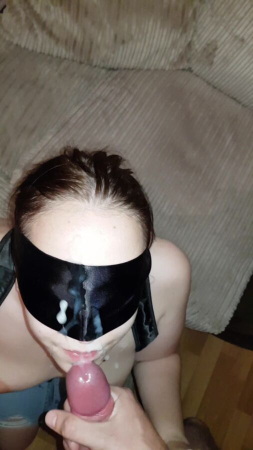 Free porn pics of amateur blindfold blowjob and facial 21 of 36 pics