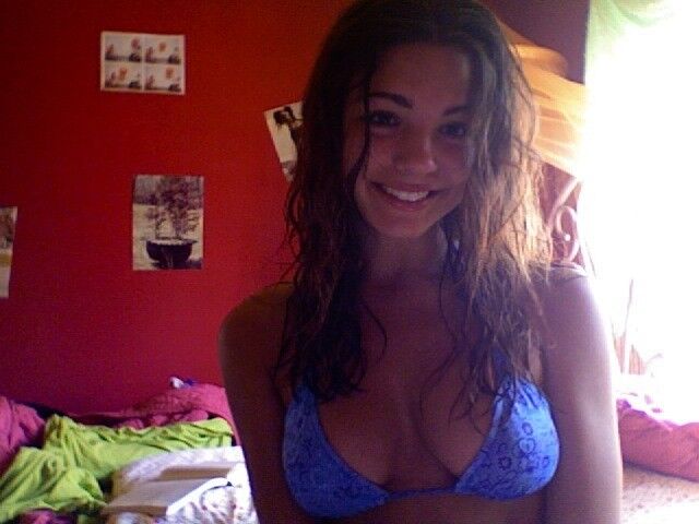 Free porn pics of JK: Smoking Hot Teen in Blue Bikini Top (nn selfies) 18 of 20 pics