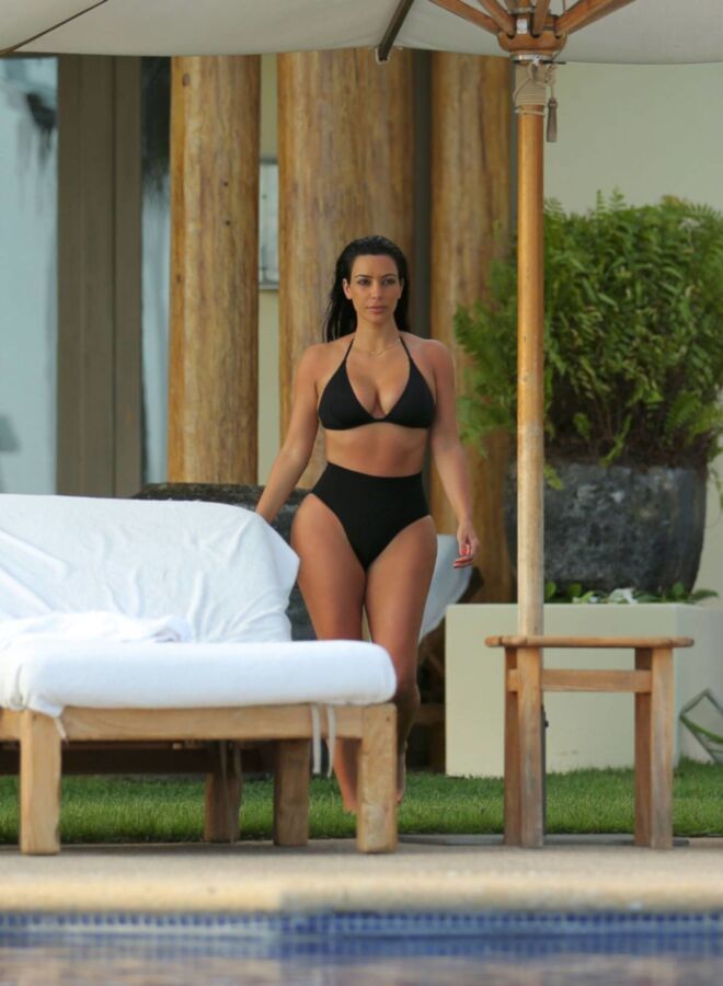 Free porn pics of Kim Kardashian black bikini 18 of 18 pics