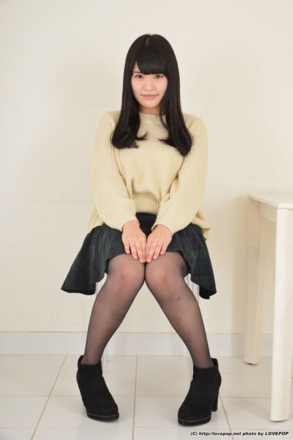 Free porn pics of Asuka Hoshimi - black nylons short skirt tease 1 of 89 pics