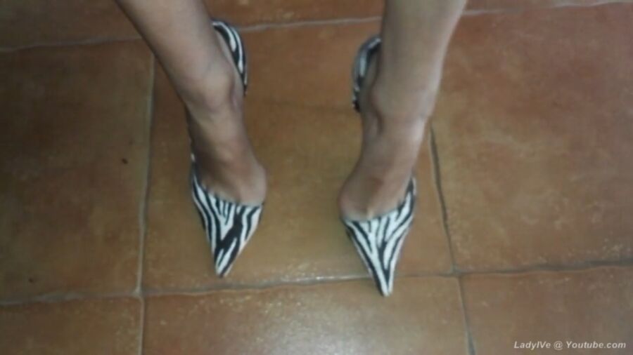 Free porn pics of LadyIVe Sexy Play in Zebra High Heels 1 of 36 pics