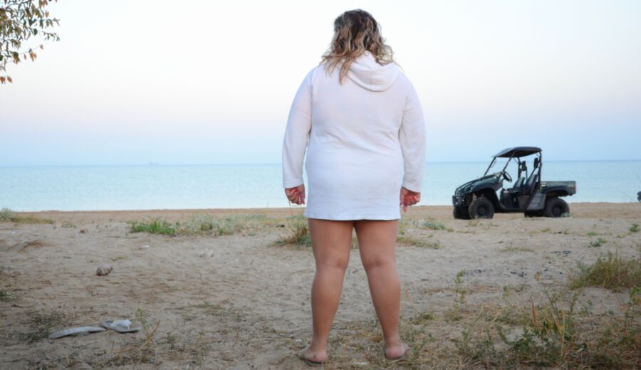 Free porn pics of  my russian bbw wife in the sea 10 of 12 pics