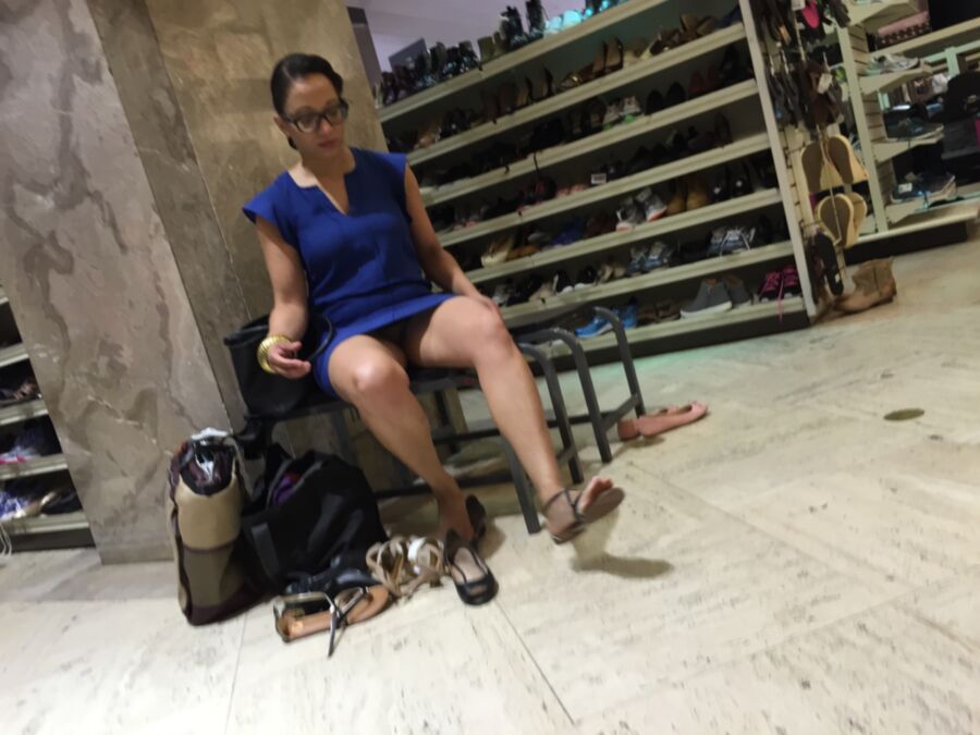 Free porn pics of Pantyhose upskirt in shoe store. 19 of 22 pics