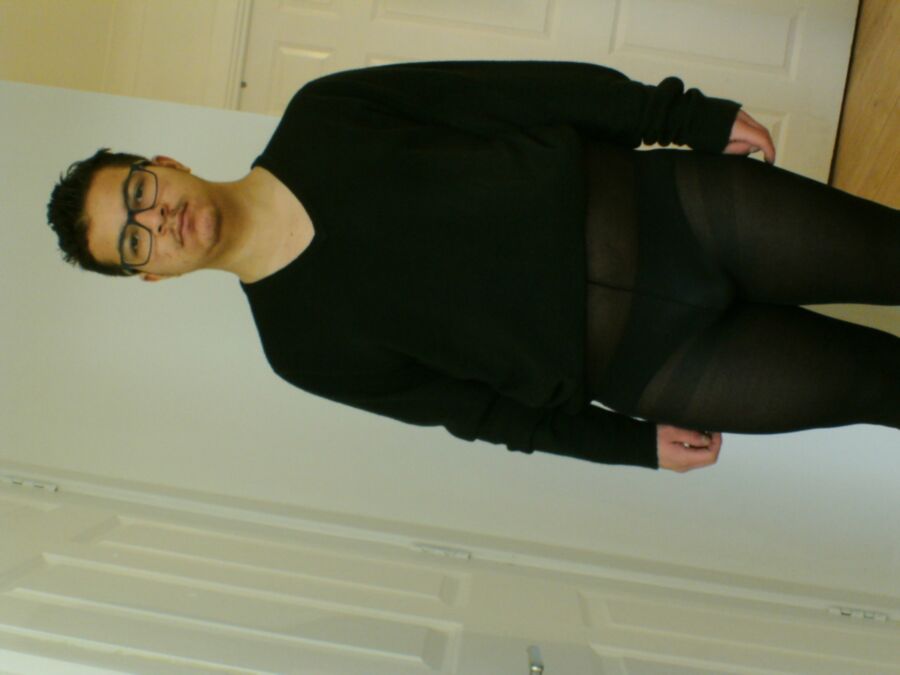 Free porn pics of Exposing Myself in my black Tights  9 of 9 pics