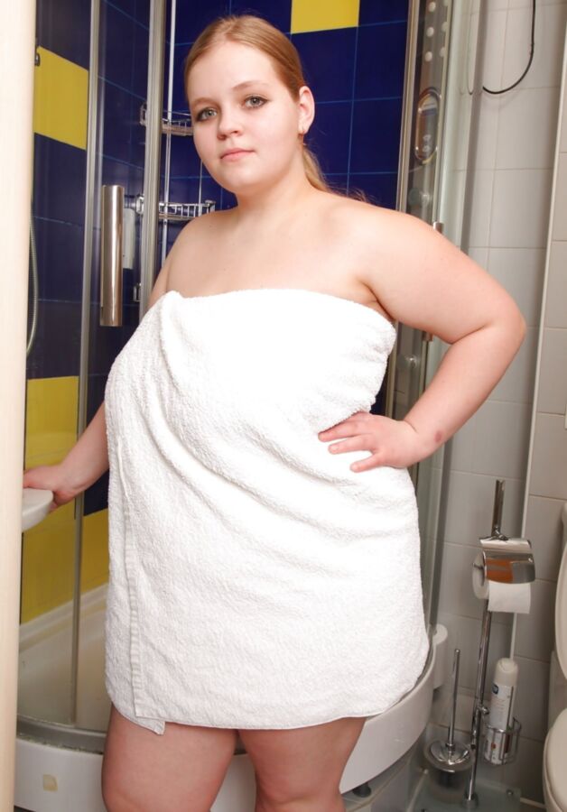 Shower cute long hair chubby