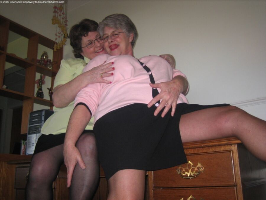 Free porn pics of BBW Pantyhose Lesbian Grannys 4 of 61 pics