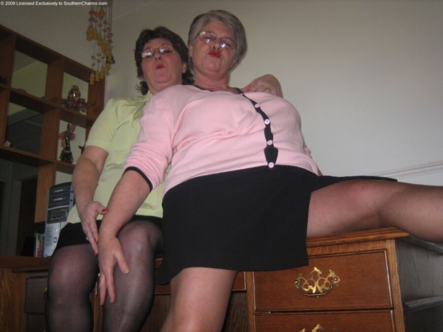 Free porn pics of BBW Pantyhose Lesbian Grannys 3 of 61 pics